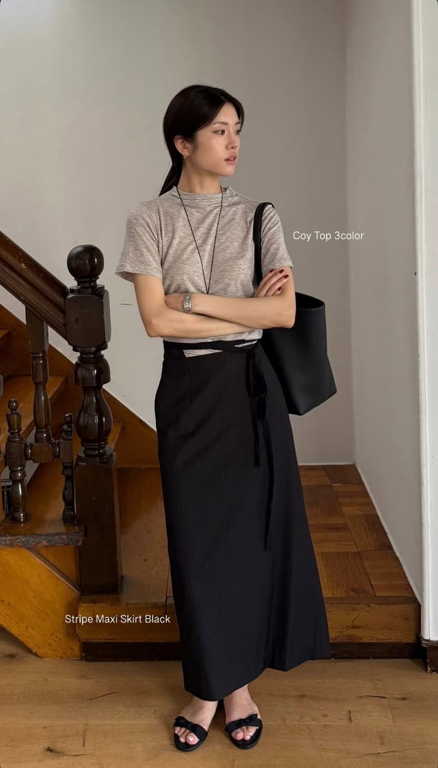 ORE 오어 스트라이프 맥시스커트 상품이미지1