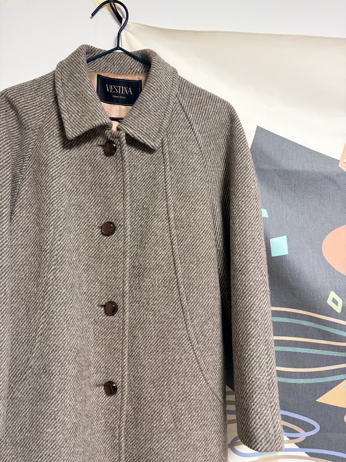 셰틀랜드 울 100% 헤링본 롱코트 상품이미지5