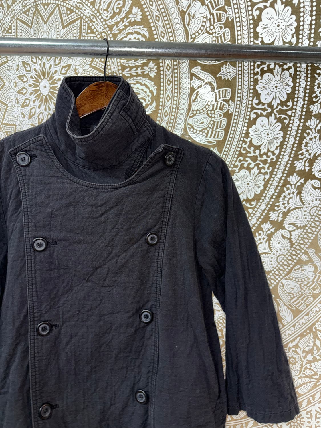 빈티지 더블버튼 7부 코튼자켓  상품이미지4