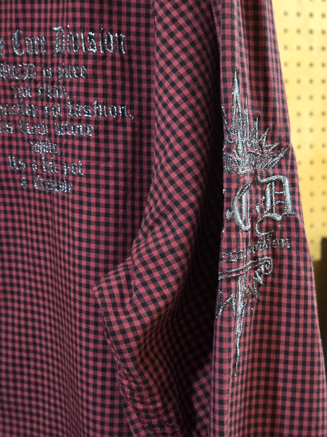 JPN MCD 깅엄 체크 펑크 자수 셔츠 상품이미지6