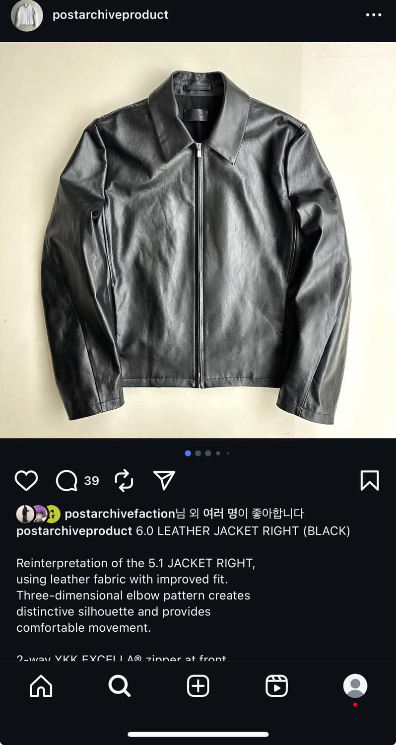삽니다) 파프 6.0 레더자켓 L,M 상품이미지2