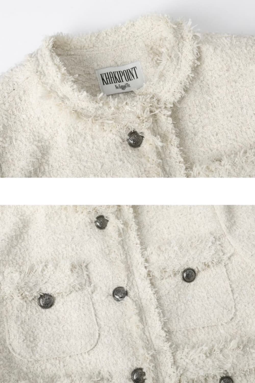 카키포인트 크롭 트위드 자켓 아이보리 상품이미지5