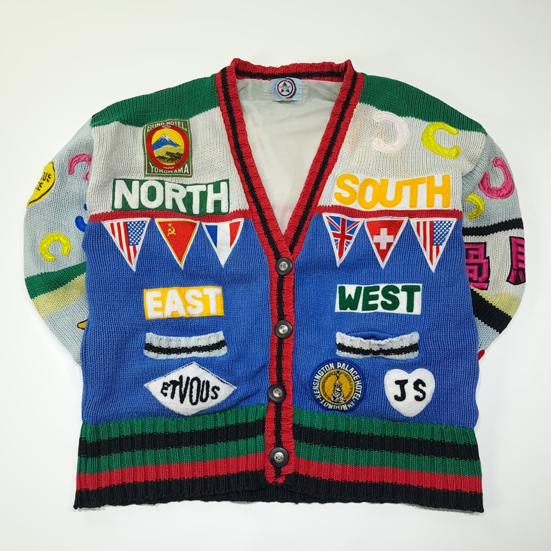 CL271 XL 히스테릭 글래머 80s 한국판 아플리케 니트 가디건 상품이미지1