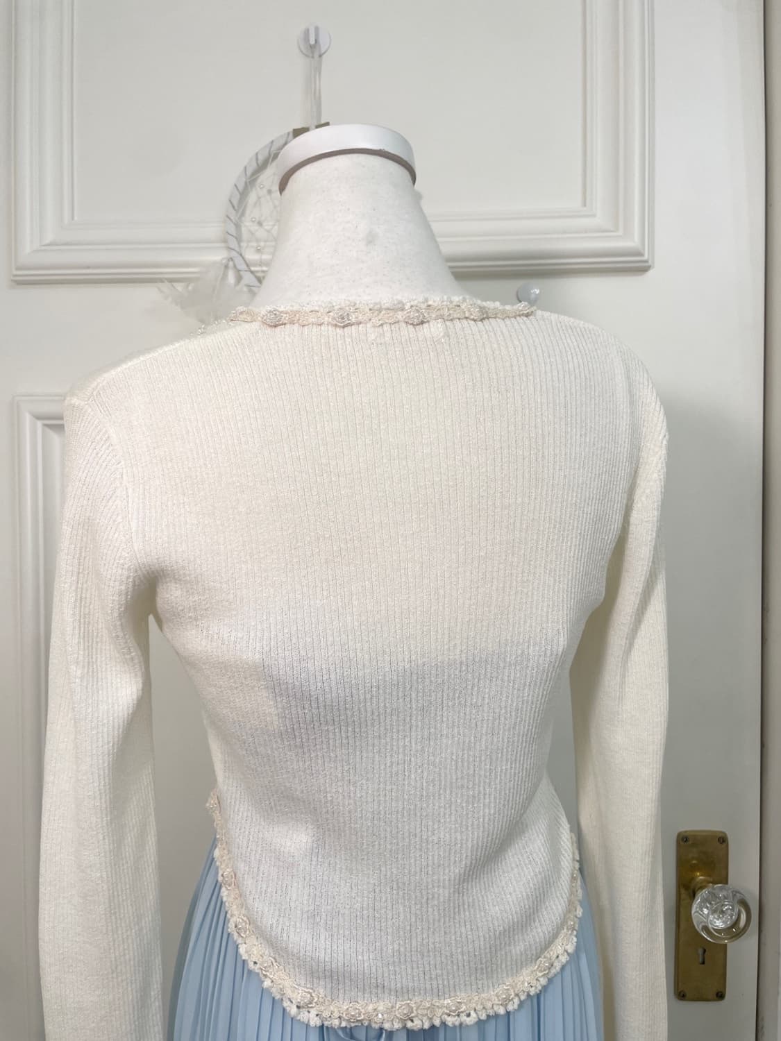 LEST ROSE ivory beads point bolero cardi 상품이미지6