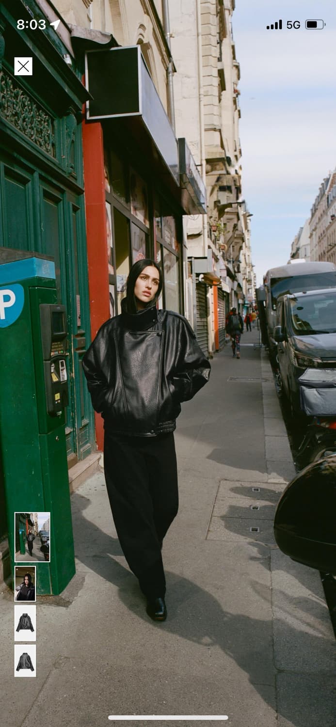 자라 페이크 레더자켓 s 상품이미지1