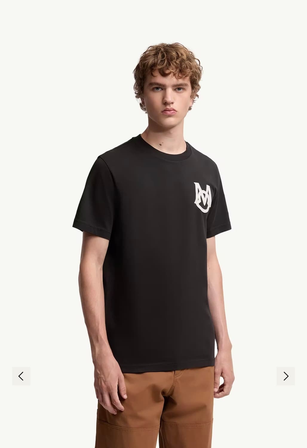 새상품 몽클레어 모노그램 코튼 남성 티셔츠 L 블랙 상품이미지1