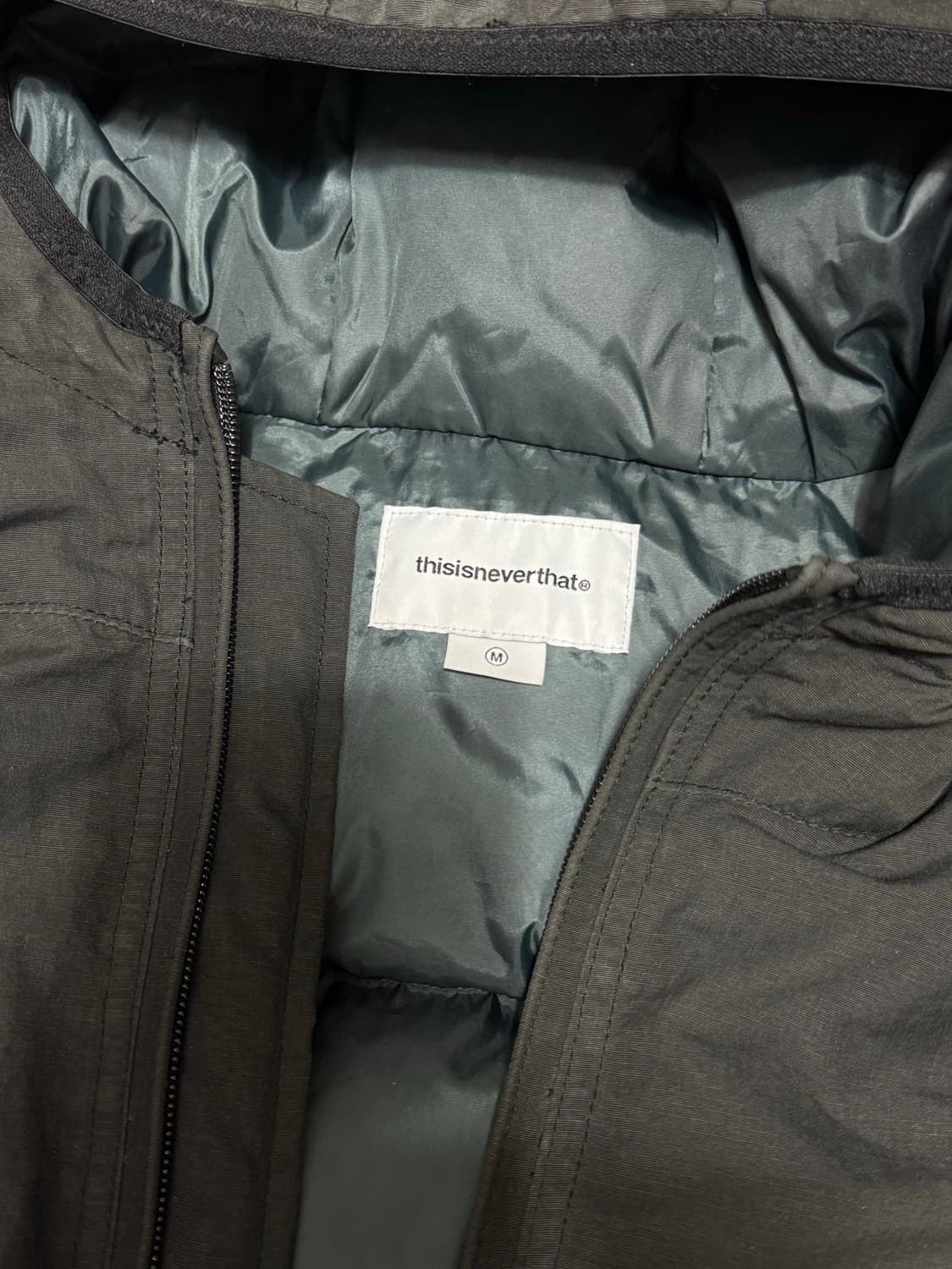 (M)디스이즈네버댓 워시드 다운 푸퍼 패딩 블랙 상품이미지3