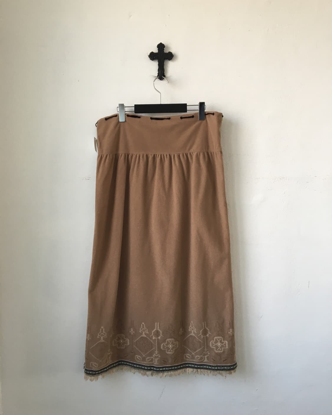 Ethnic pattern point fringe skirt 상품이미지2