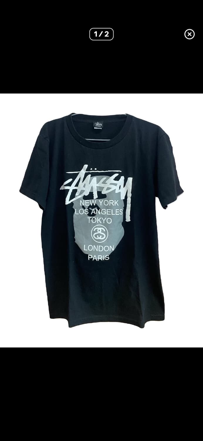 틱톡커 이예령 착용) 베이프 스투시 콜라보 티셔츠 상품이미지1