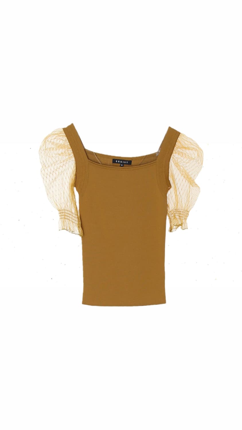 에고이스트(EGOIST) 머스타드 퍼프 소매 티셔츠 블라우스 상품이미지1