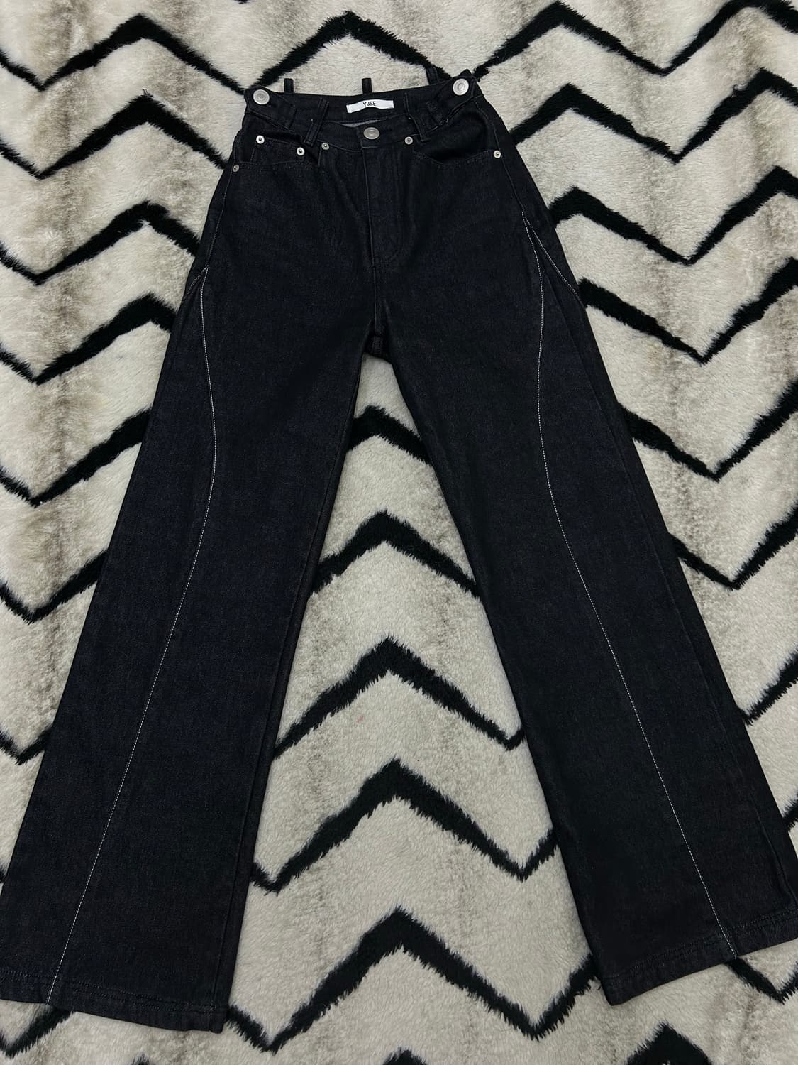 [S]YUSE 하이웨스트 부츠컷/흑청 상품이미지3