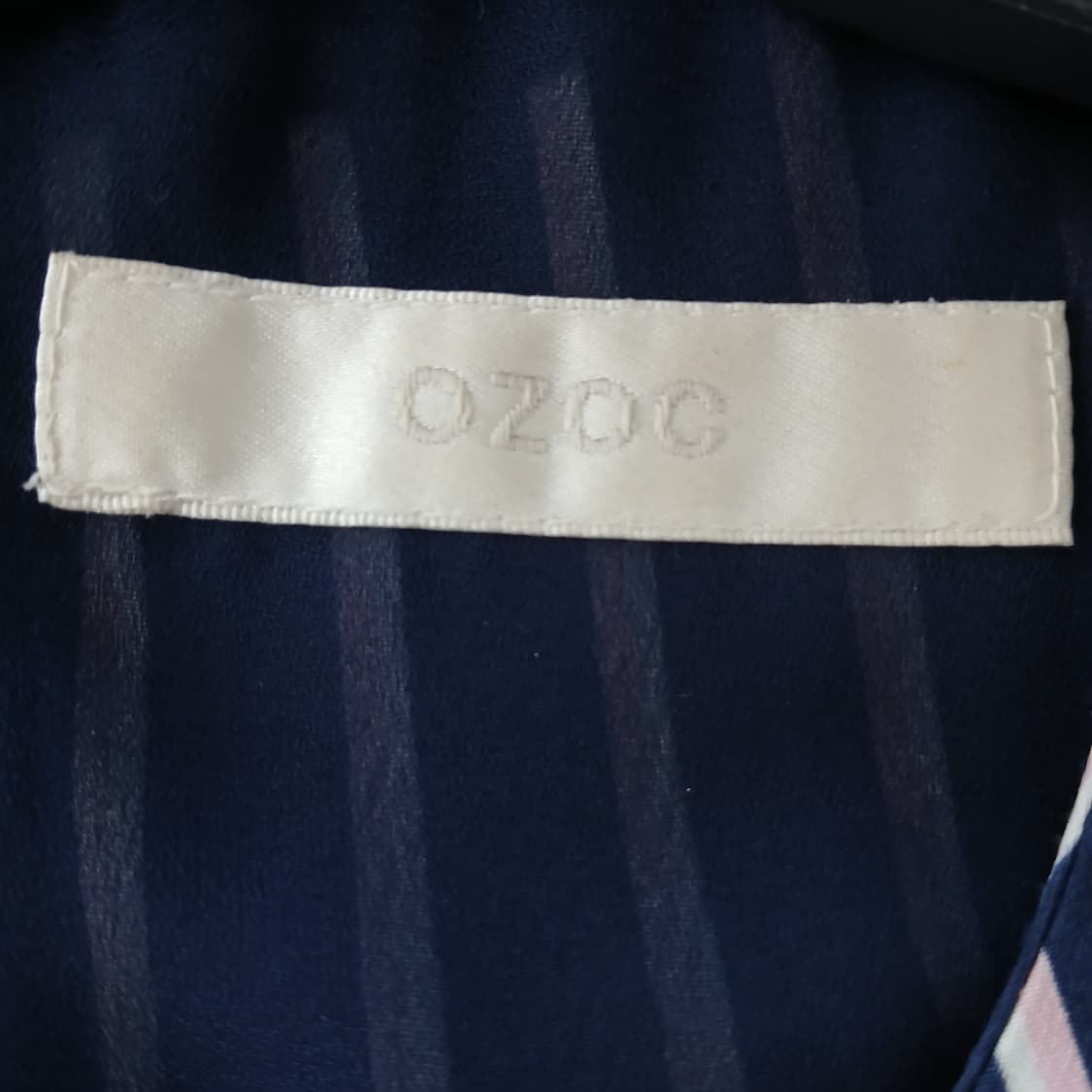OZOC 스트라이프 칠부 원피스 네이비 상품이미지5