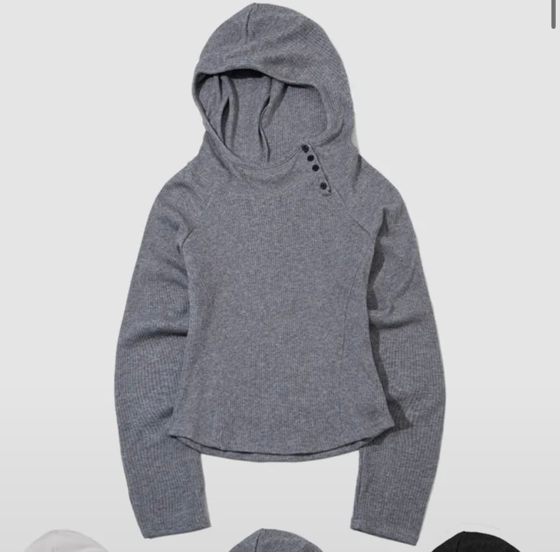 플레이스스튜디오 골지 세미크롭 후드 상품이미지1