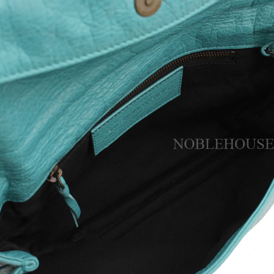 발렌시아가 에메랄드그린 램스킨 모터 플랩 클러치(319381) 상품이미지5