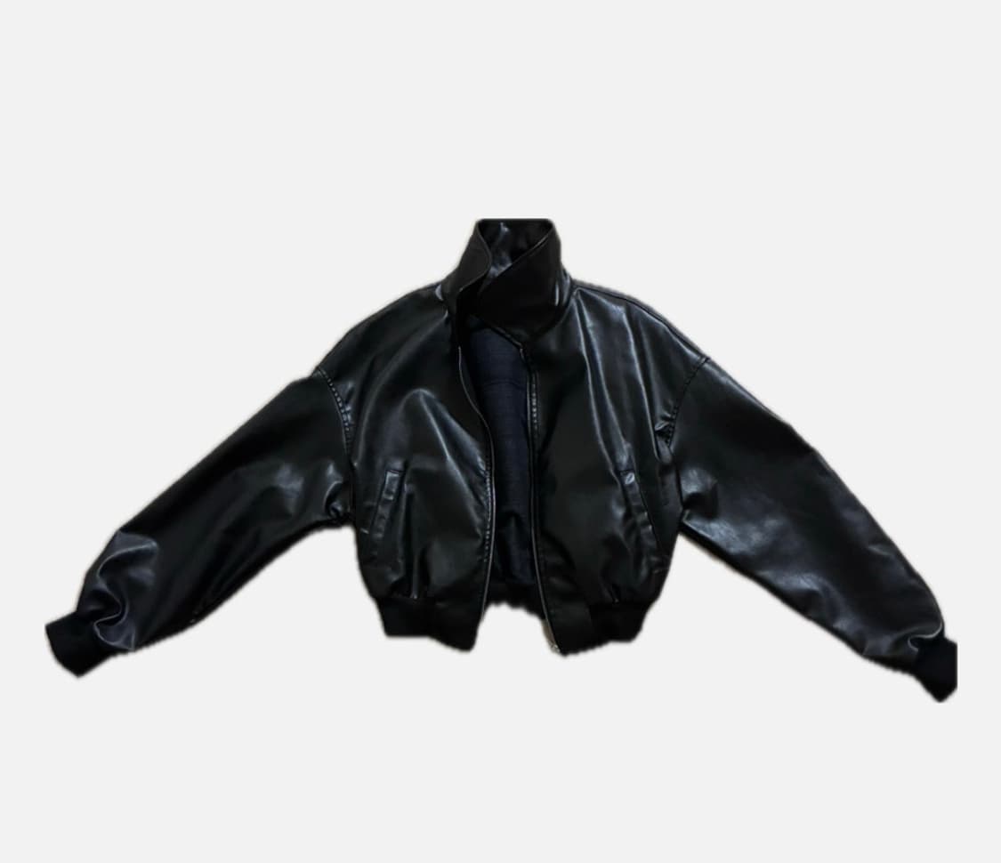 세미크롭 가죽 자켓 상품이미지2