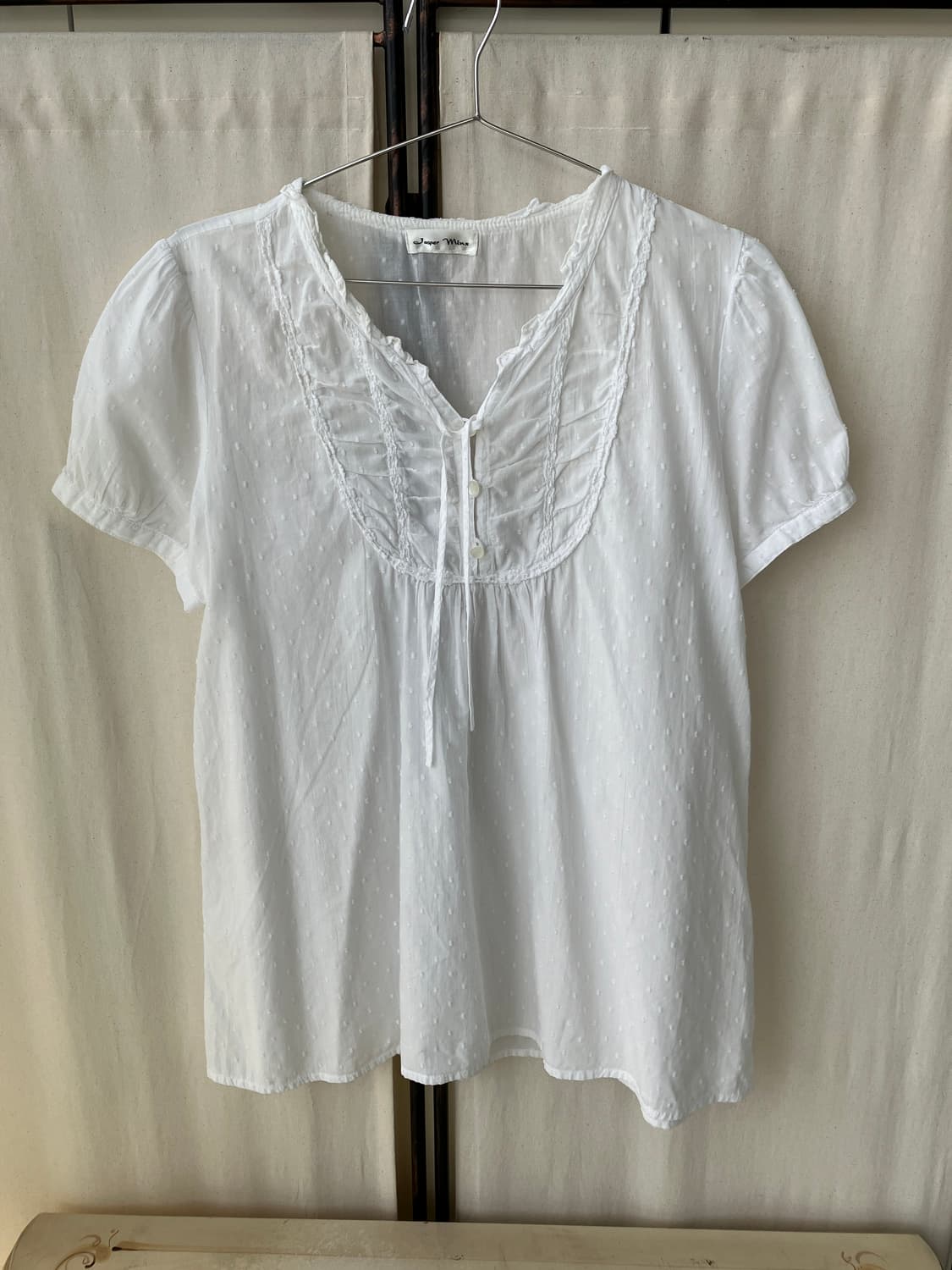 mori pompom lace shirring blouse 상품이미지3