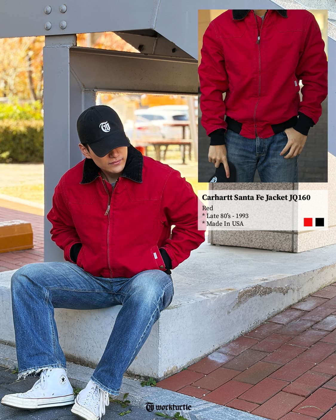 80s 칼하트 산타페 JQ160 RED L USA🇺🇸 상품이미지2