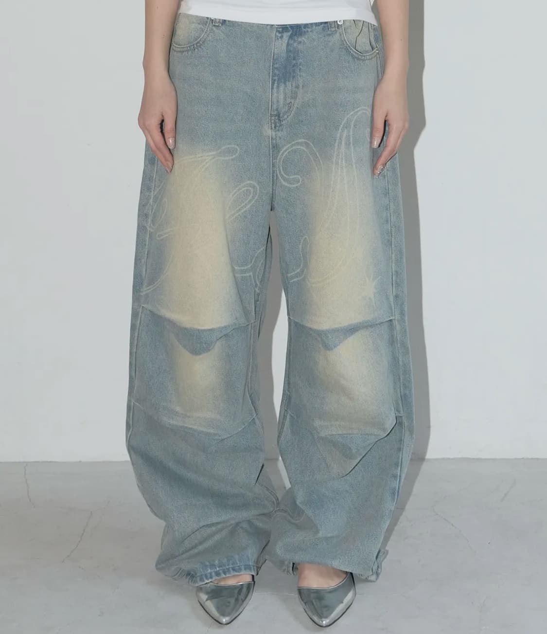 팬시클럽 엔젤 빈티지 워싱 핀턱팬츠  상품이미지2