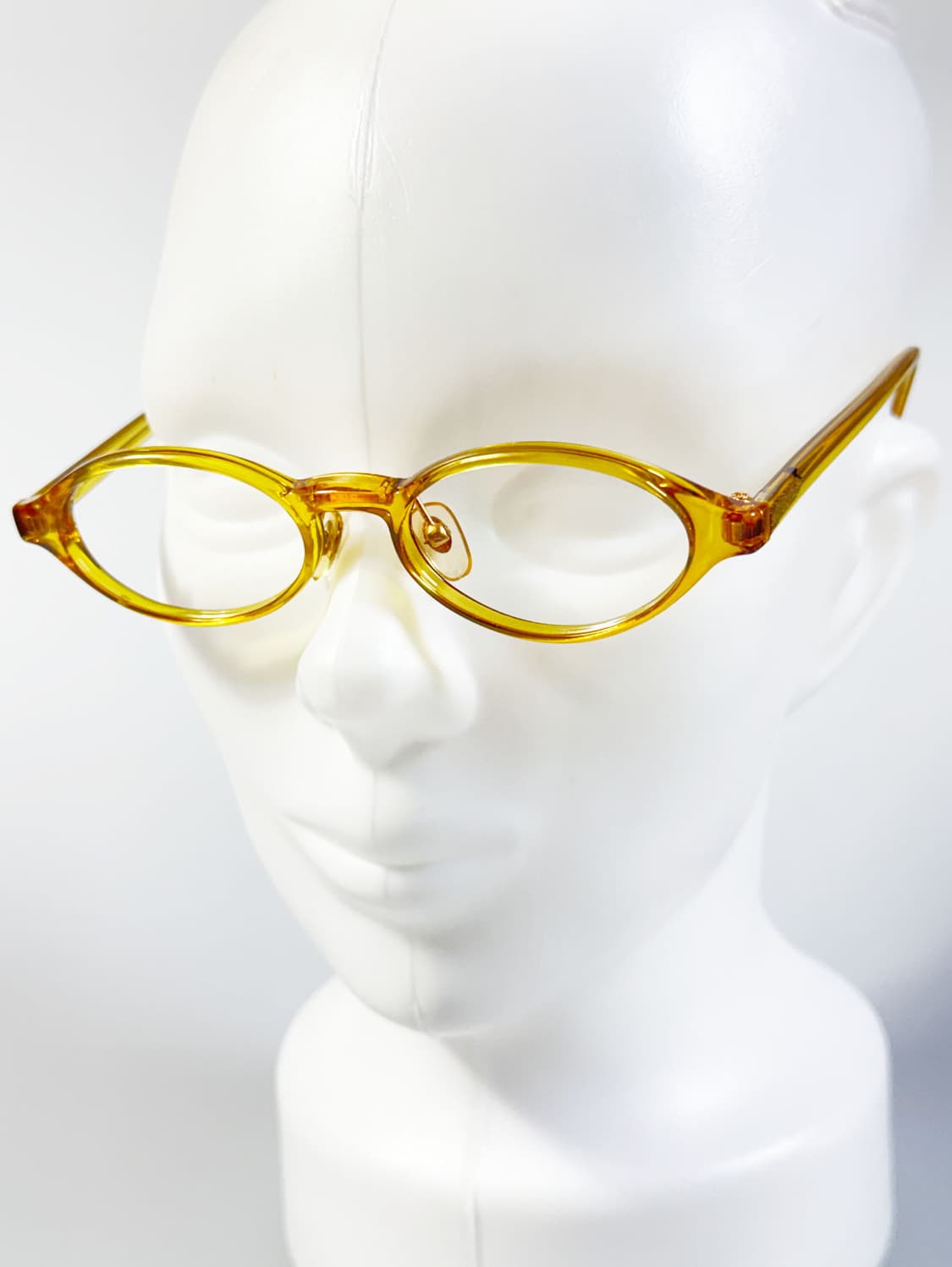 90s FREESIA 옐로우 오벌 반투명 뿔테 빈티지 안경 상품이미지8