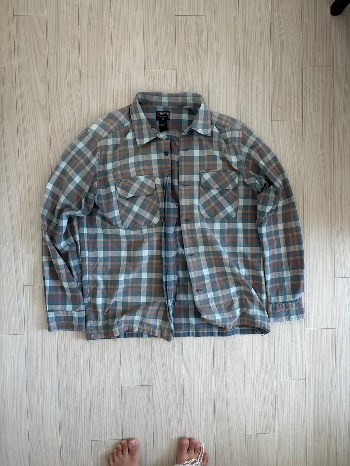 90s 스투시 코튼 셔츠 xl 상품이미지1