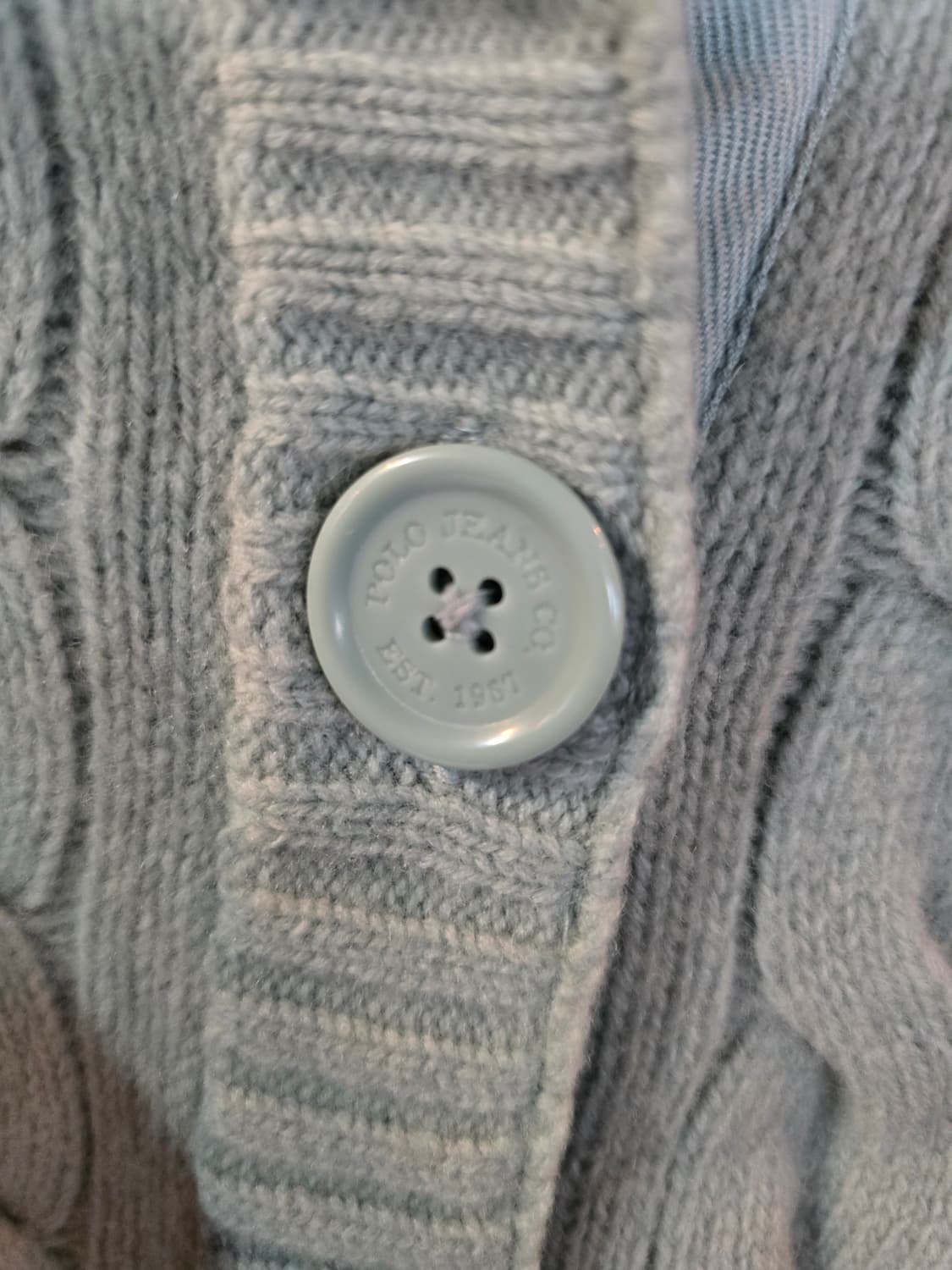 폴로 케이블 니트 가디건 민트 상품이미지6