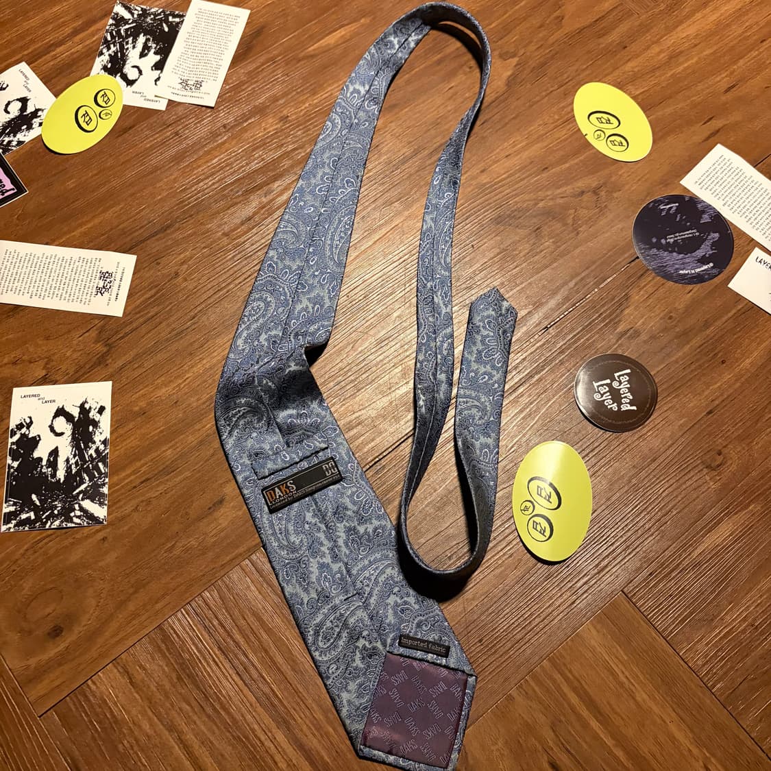 Daks blue silk paisley tie 상품이미지3