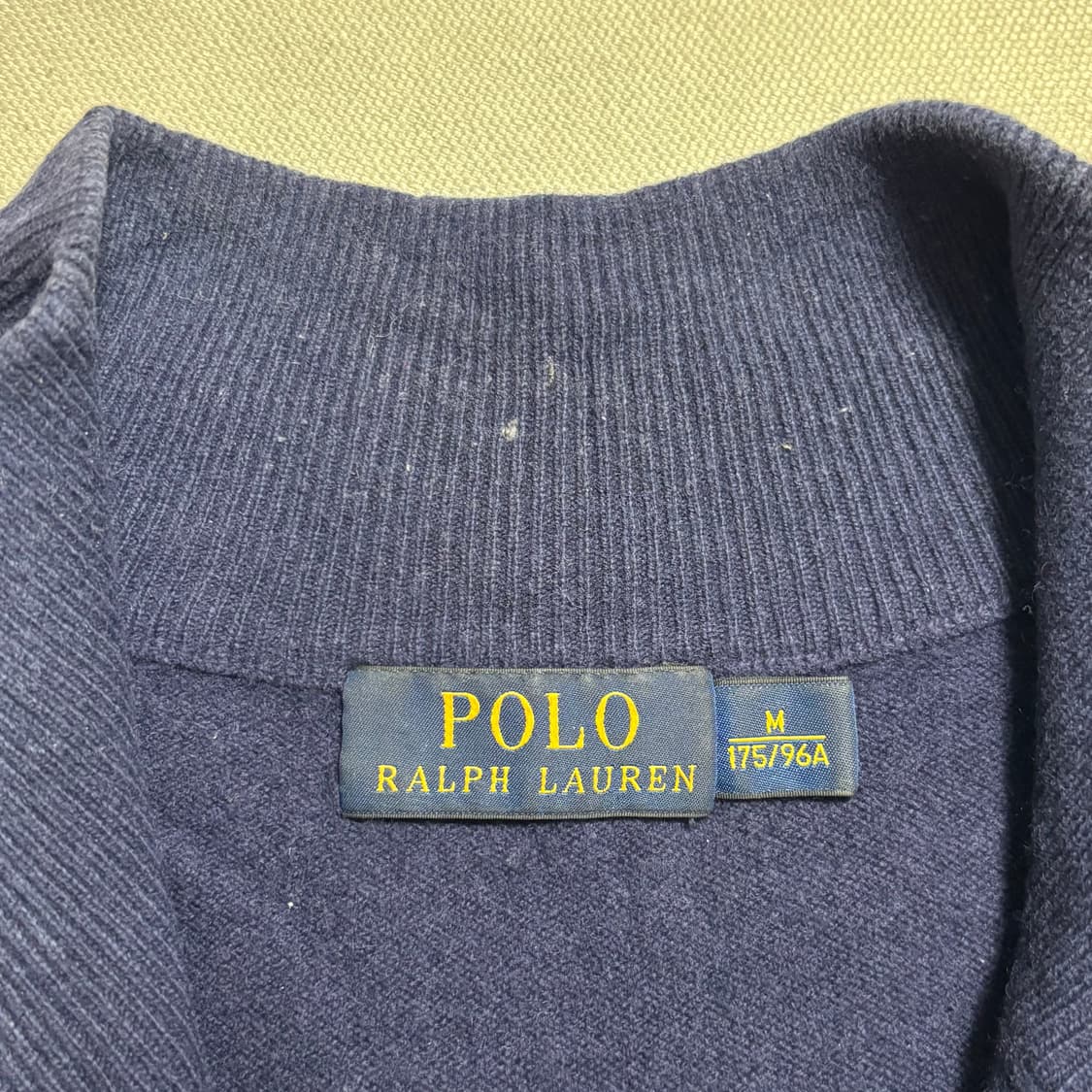 M 폴로랄프로렌 그린 포니 네이비 울 반집업 니트 상품이미지4