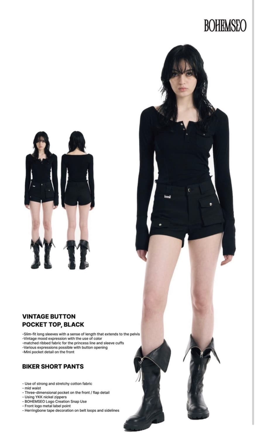 보헤미안서울 빈티지 버튼 포켓 탑 상품이미지1