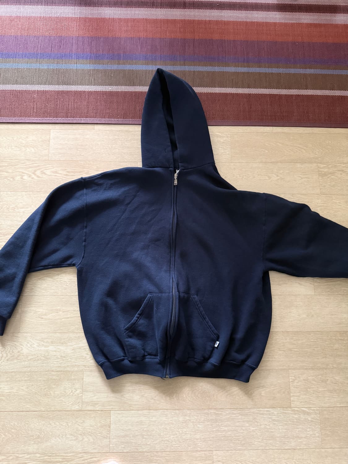 90s 러셀 애슬레틱 빈티지 후드집업 네이비 XL 상품이미지1