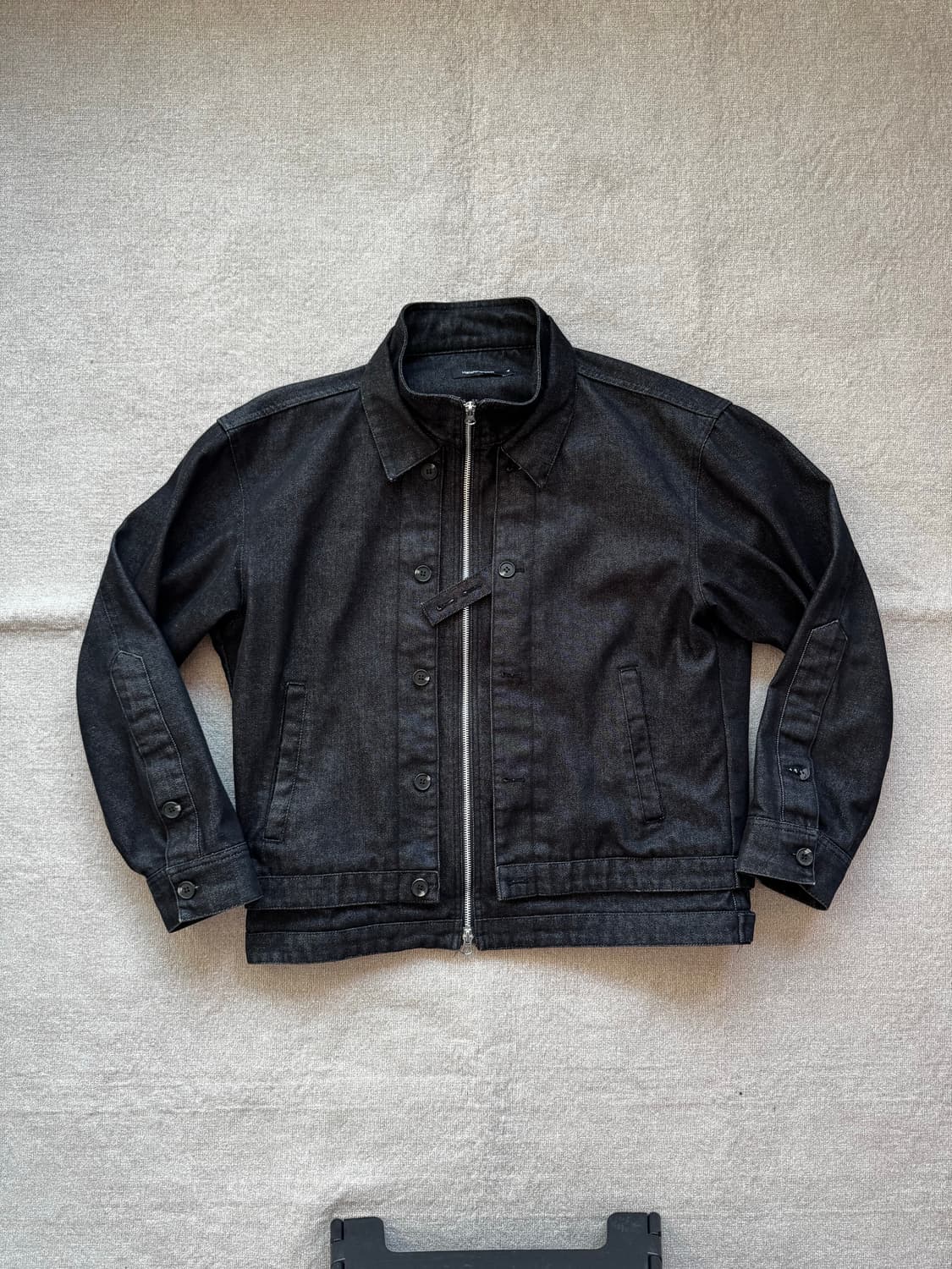 해칭룸 레이어드 트러커 자켓 4size (black) 상품이미지1