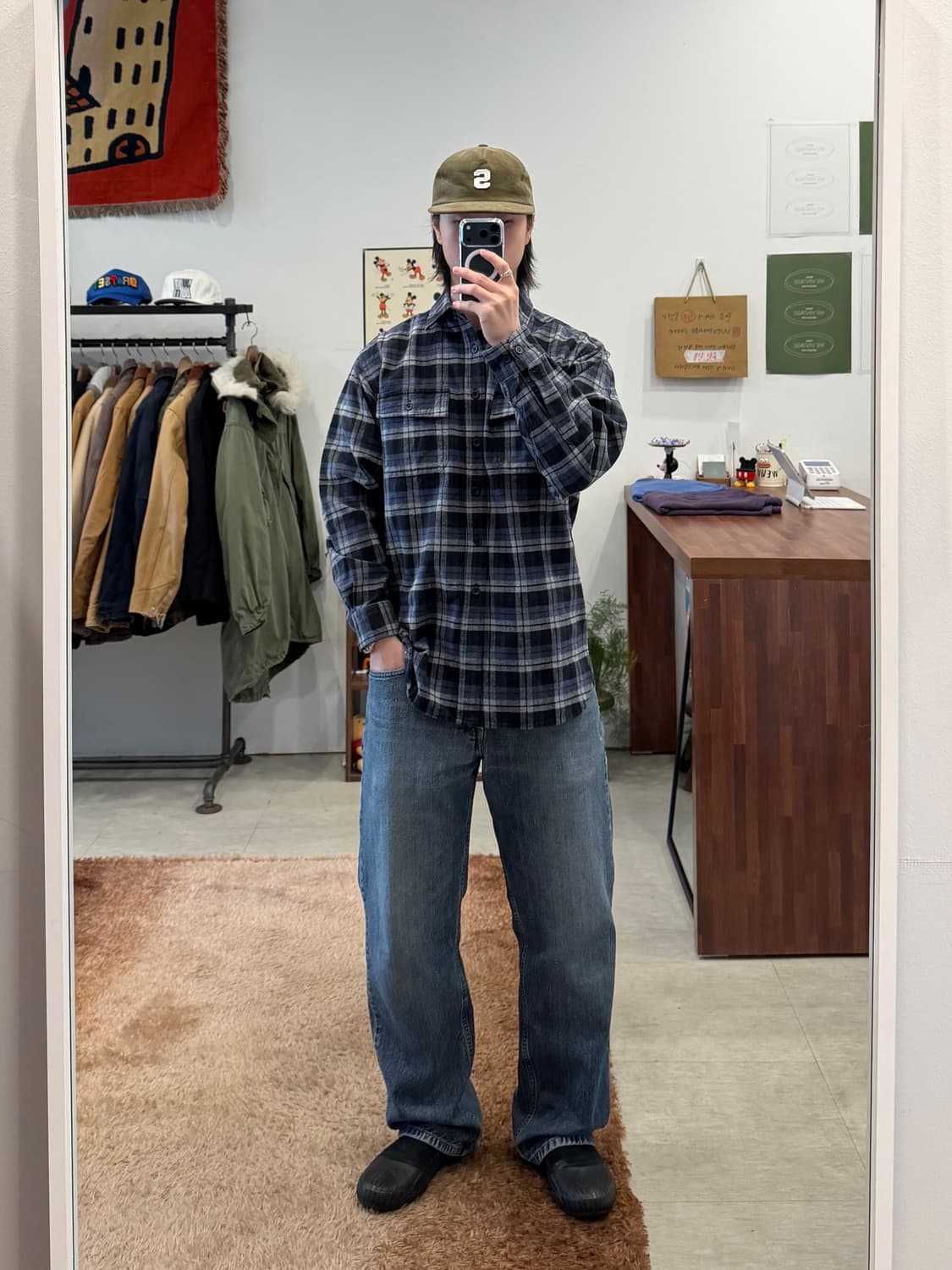 00s L.L.Bean 엘엘빈 헤비코튼 샤모아 플란넬 체크 셔츠 상품이미지2