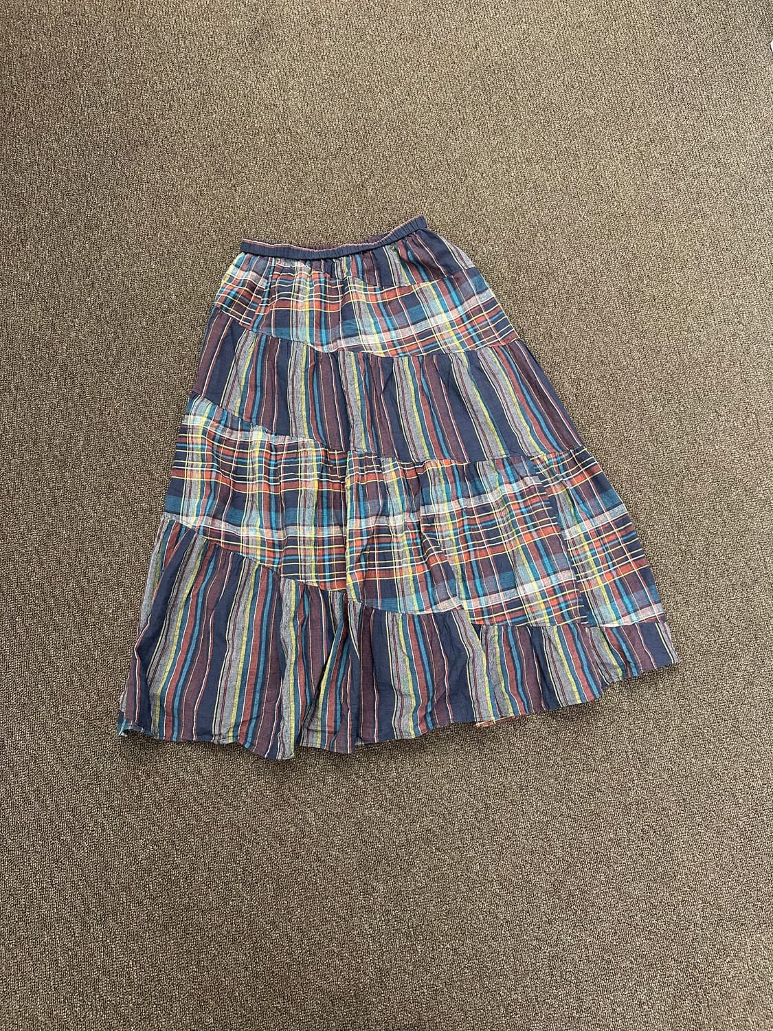 M)Japanese vintage 플래드 체크 패턴 롱스커트 상품이미지3