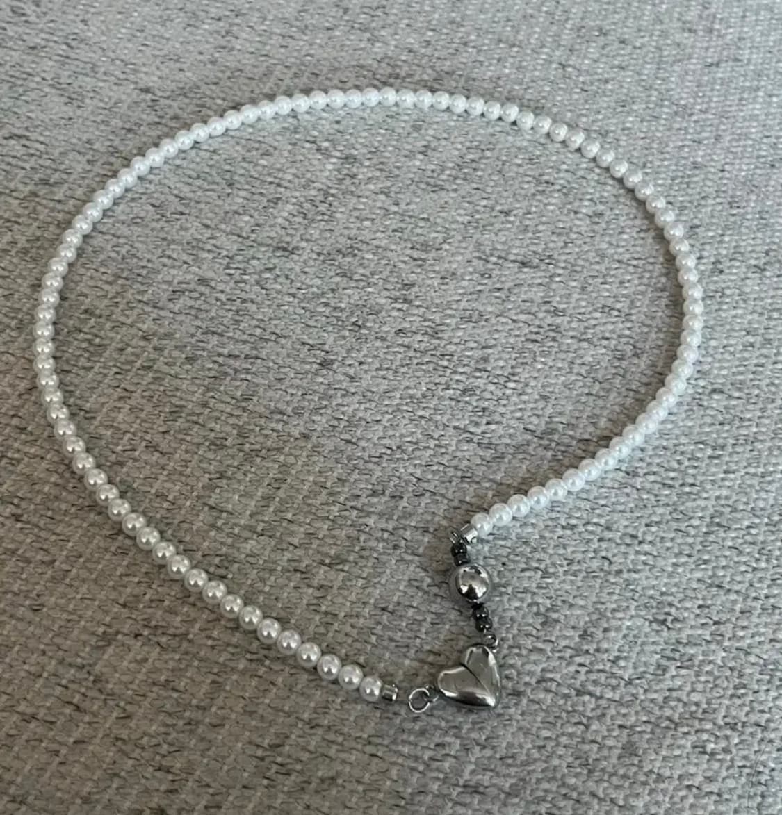 센티멍 435 실버목걸이 진주목걸이 비즈목걸이 하트목걸이 상품이미지4