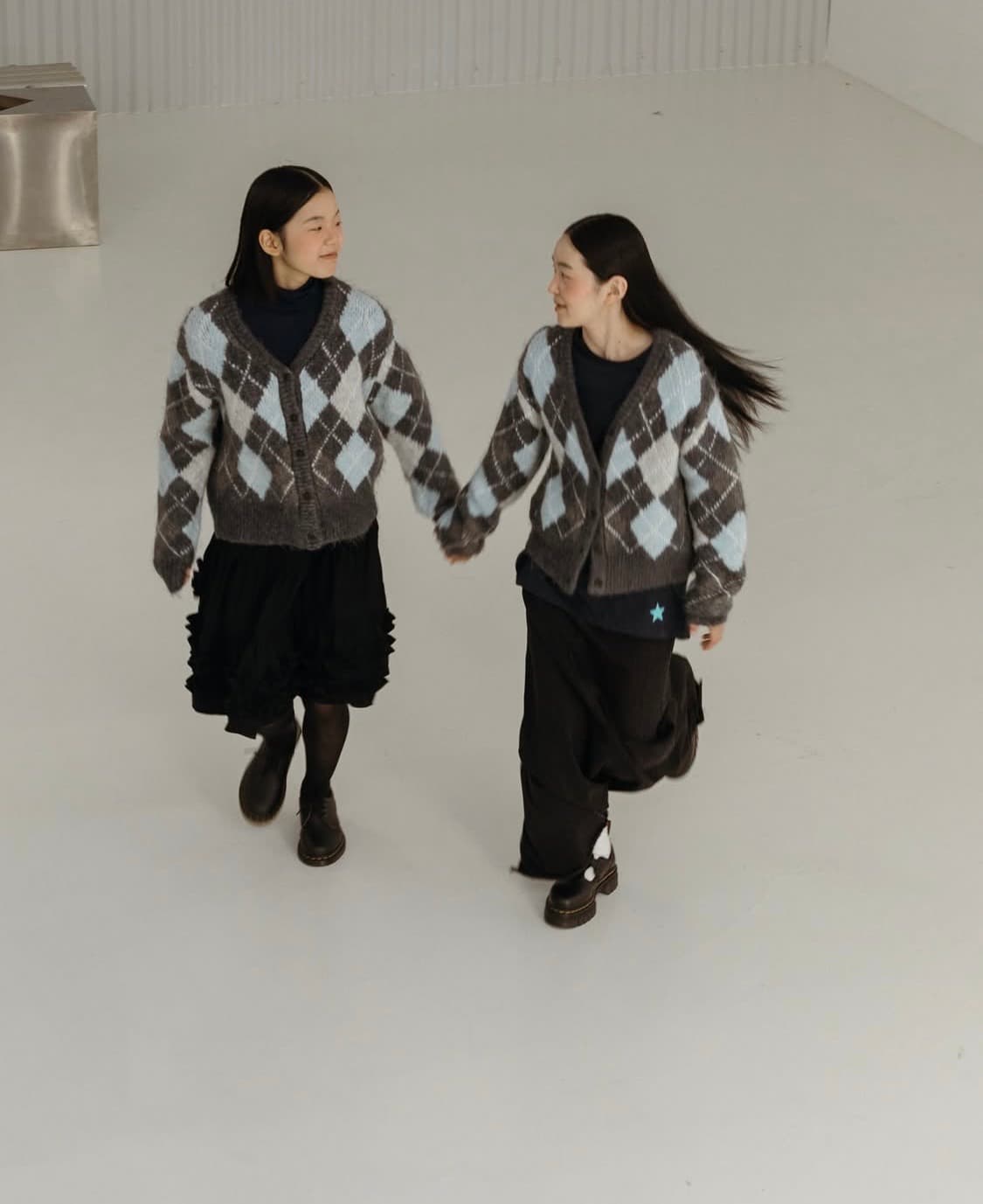 플리즈프로젝트 알파가 아가일 가디건 블루 상품이미지2