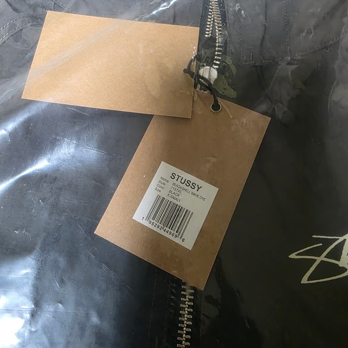 스투시 비치쉘 웨이브 다이 자켓 블랙 상품이미지5