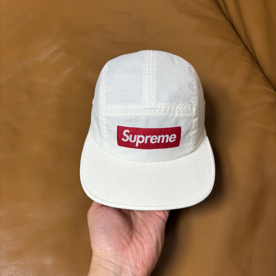 Supreme 슈프림 화이트 캠프캡 모자 (Jacquard White) 상품이미지2