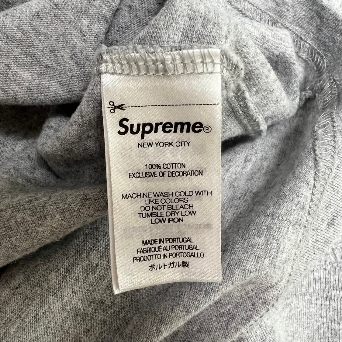 슈프림 스몰 박스로고 롱슬리브 헤더그레이 L / 포르투갈 생산 상품이미지3