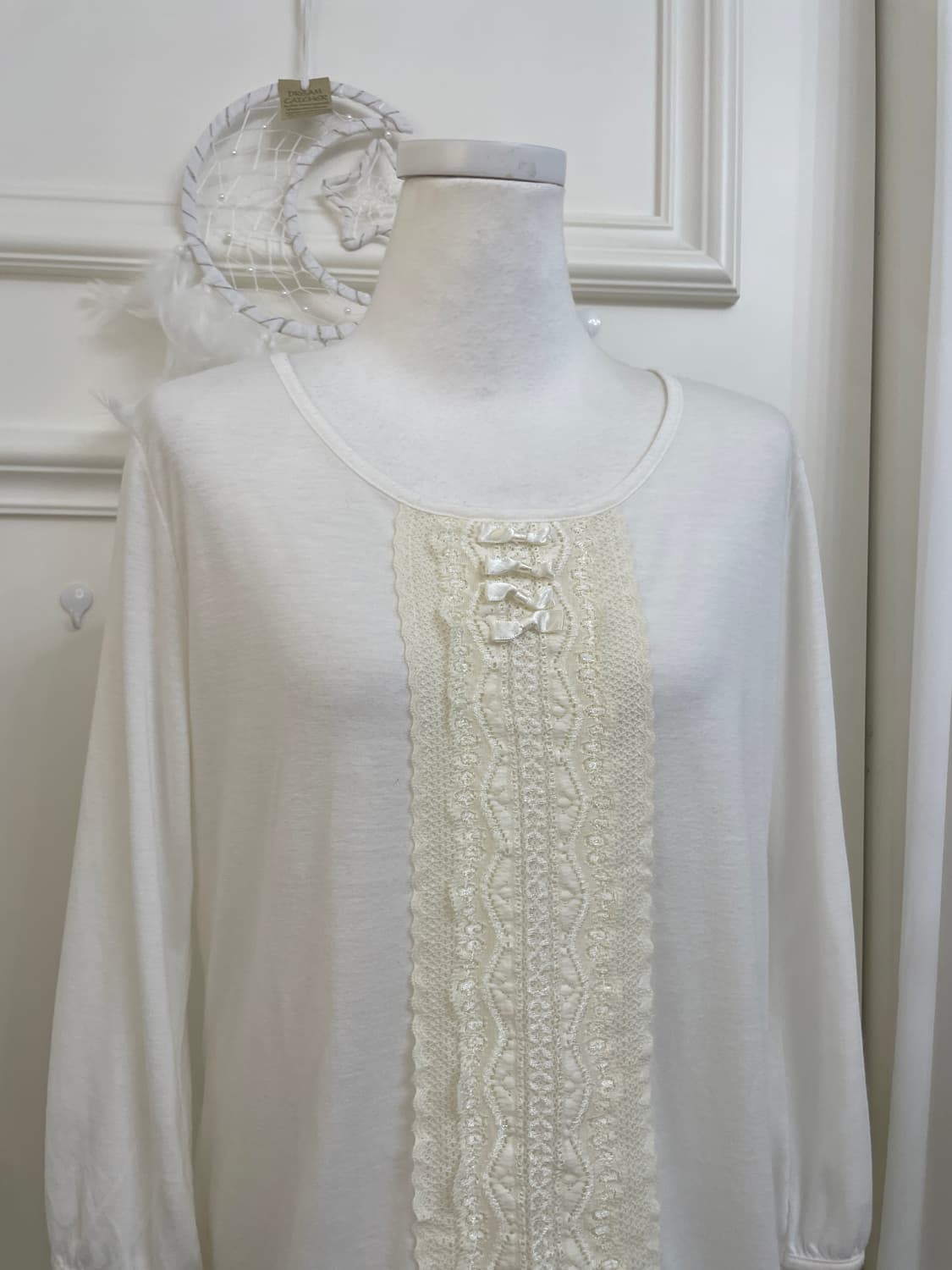 white lace bow point fairy top(size-L) 상품이미지4