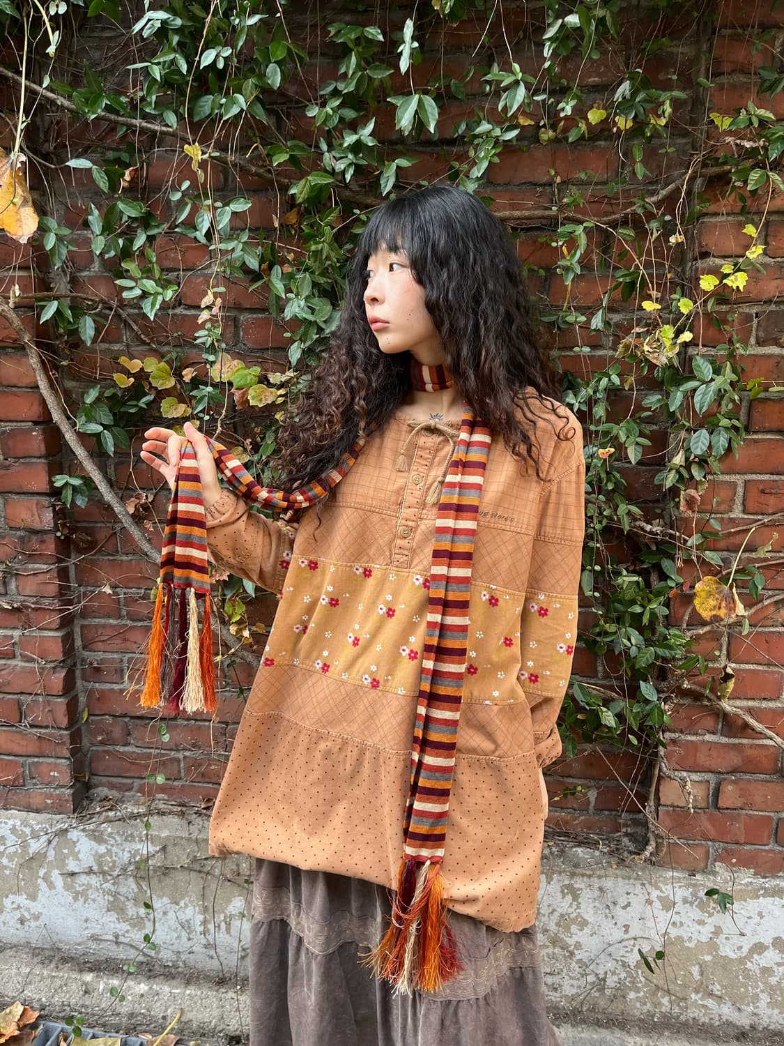 오렌지 스트라이프 머플러 상품이미지1