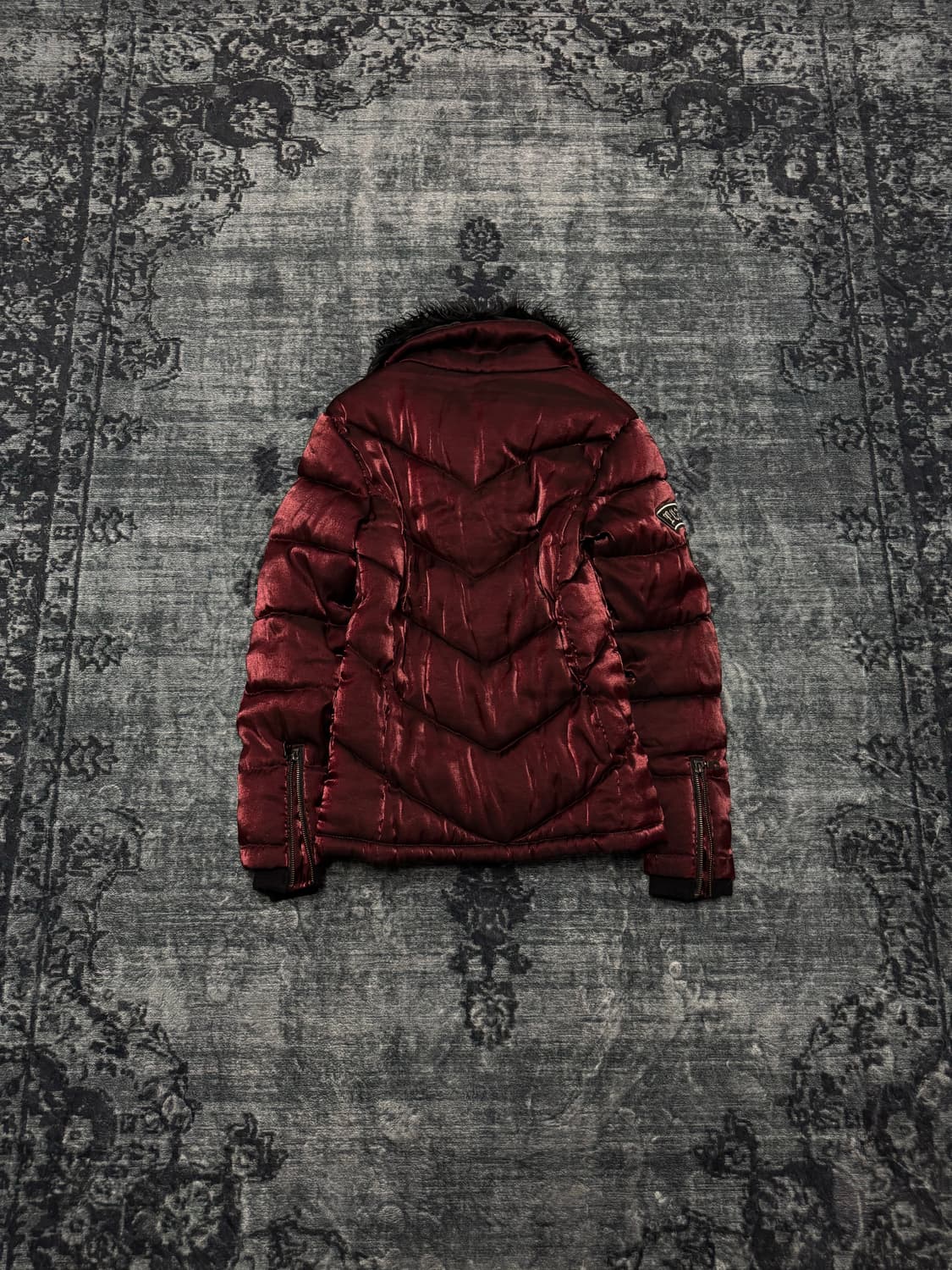 Travas 00s vkei satin fur down jacket 상품이미지6