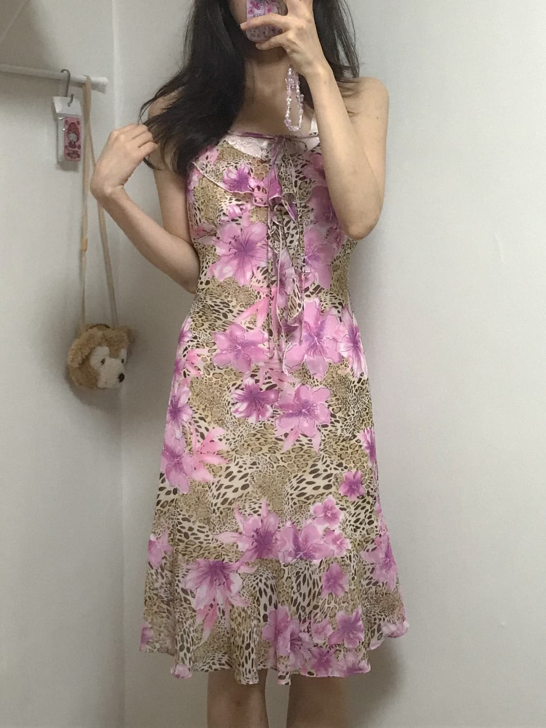 빈티지 핑크 호피 레오파드 원피스 슬립 오네갸루 로걀 오리엔탈 페어리 상품이미지1