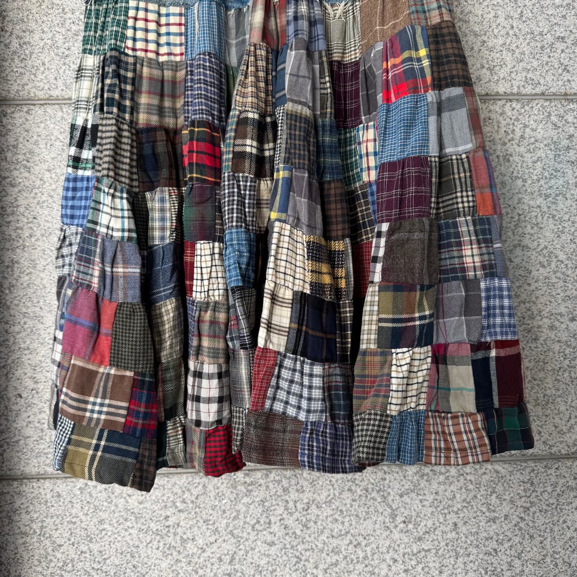 VTG THL 패치워크 데님 롱 스커트 상품이미지4