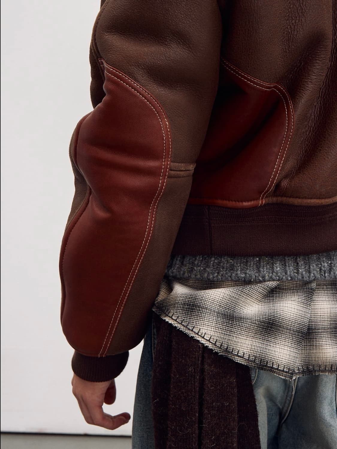 [M] 렉토 클래식 시어링 라이닝 레더 가죽 무스탕 점퍼 자켓 상품이미지4