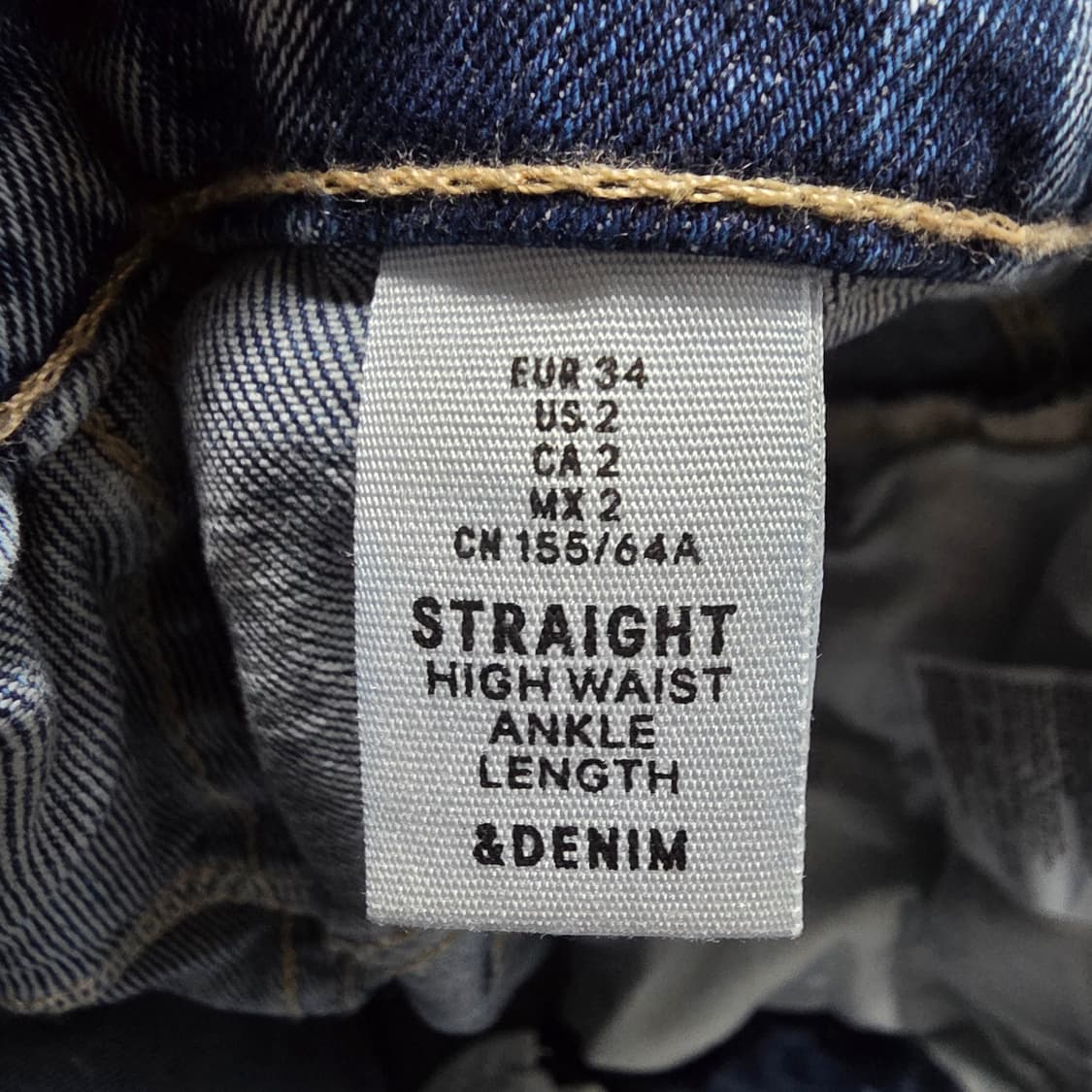(34)여성 H&M 하이웨스트 스트레이트 데님 팬츠  상품이미지4