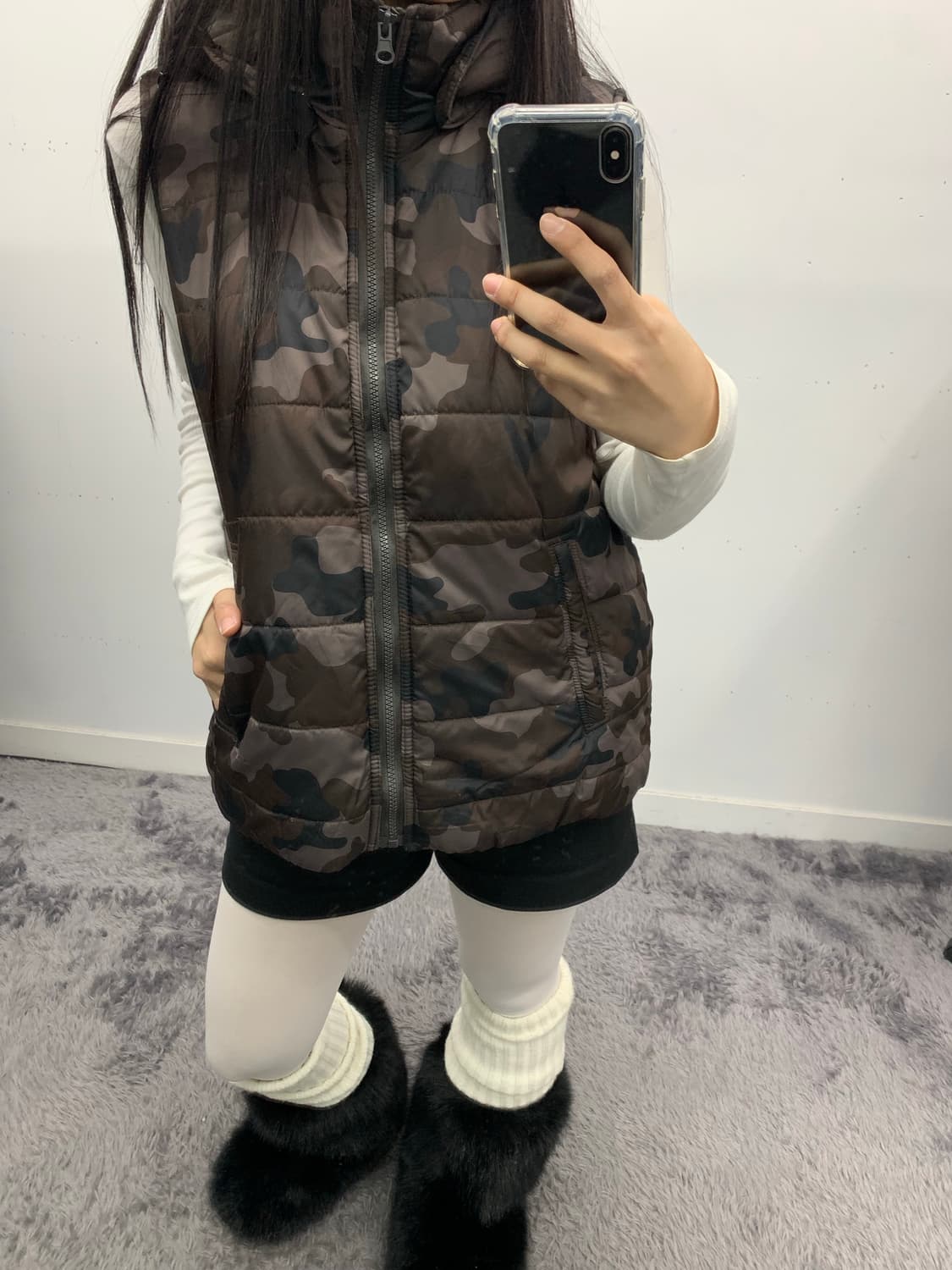 재패니즈 카모 다운 베스트 상품이미지1