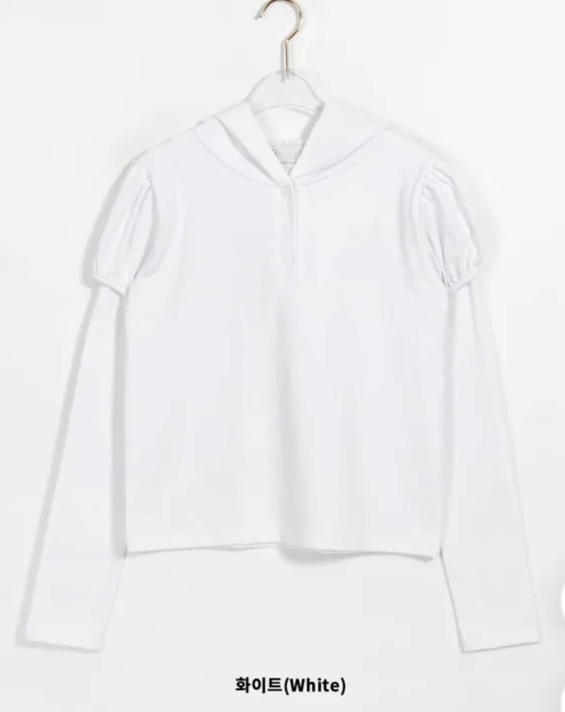 바이너리원 코엔 후드 퍼프 티셔츠 white 상품이미지2