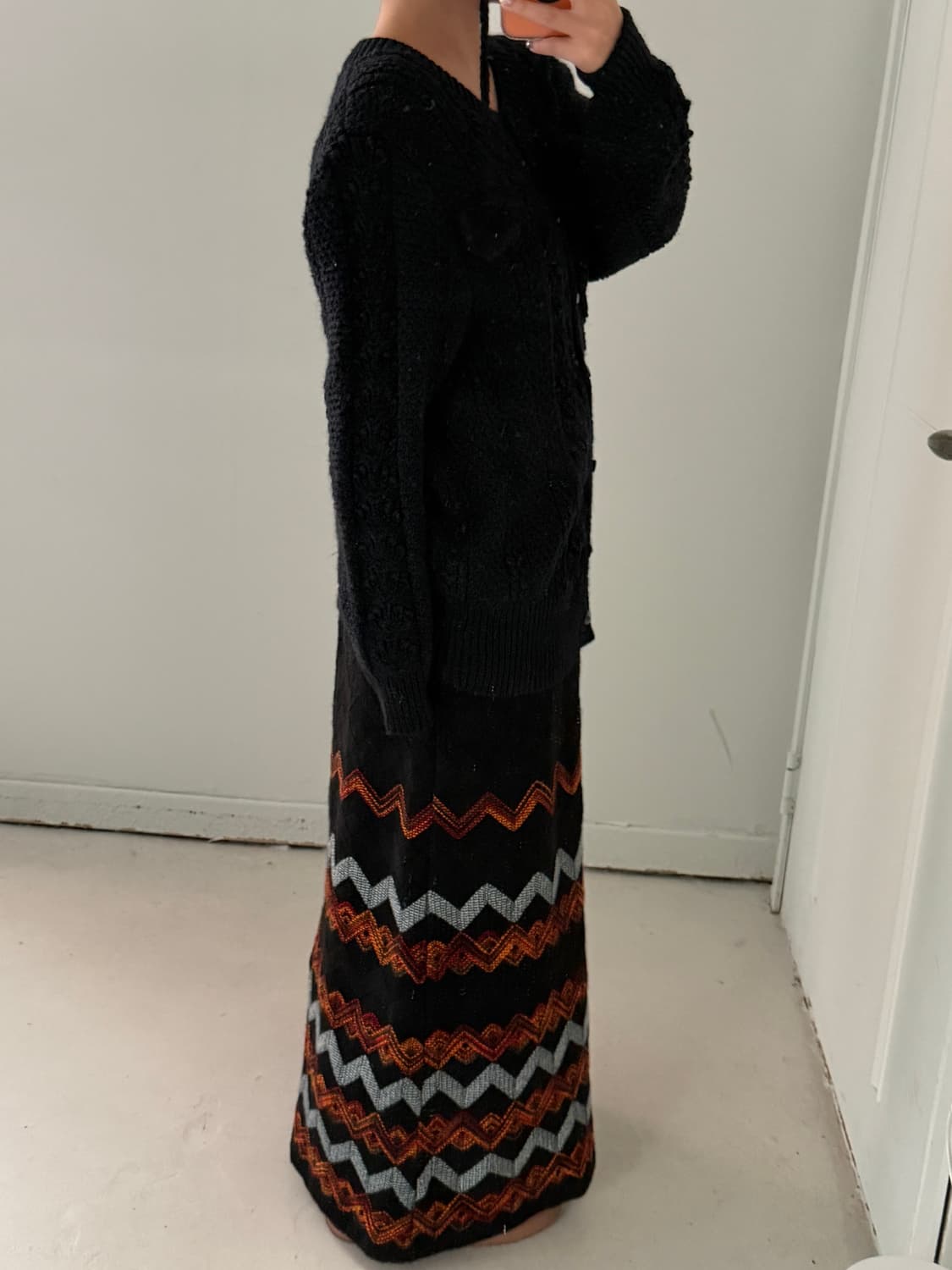 일본빈티지 블랙 울 니트 가디건 상품이미지2