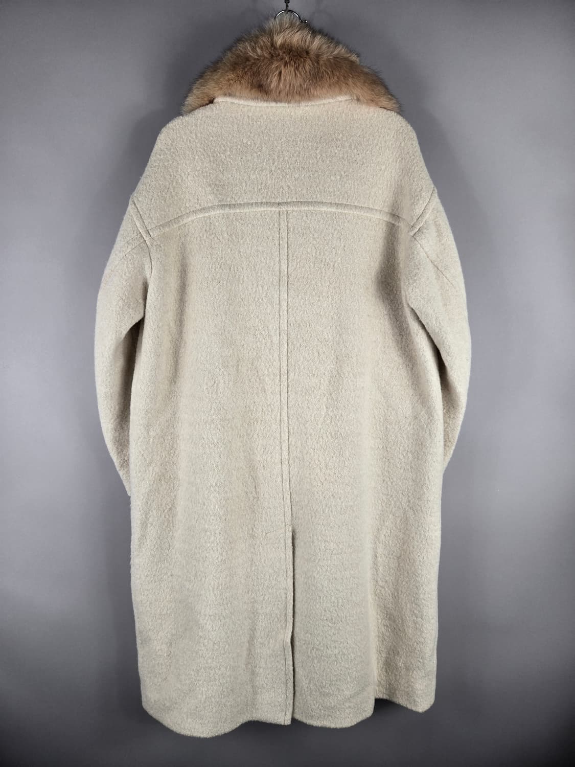 [무료배송]써스데이아일랜드 S 여성 오버핏 폭스퍼 울 혼방 롱 코트 상품이미지7