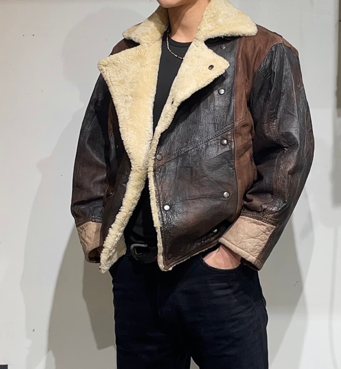 Vintage Real Leather Shearling Mustang 상품이미지2
