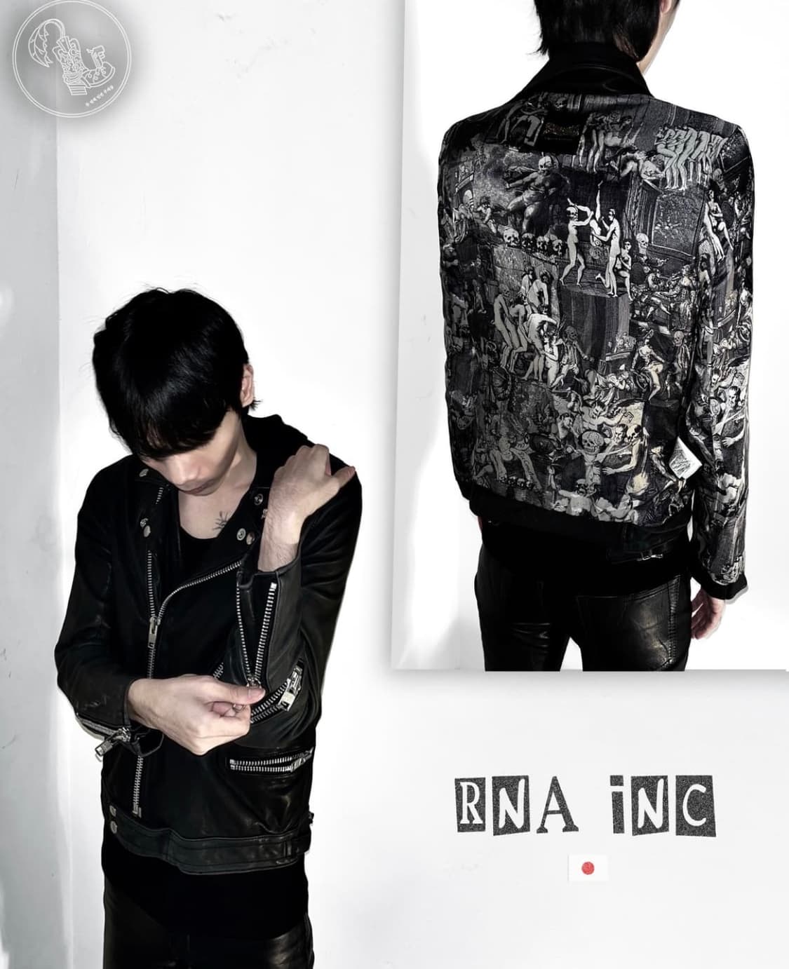 RNA Inc 아카이브 하드코어 일본 빈티지 램스킨 라이더 자켓 상품이미지1